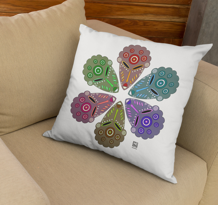 Spiral faces Cushion Sapatuu